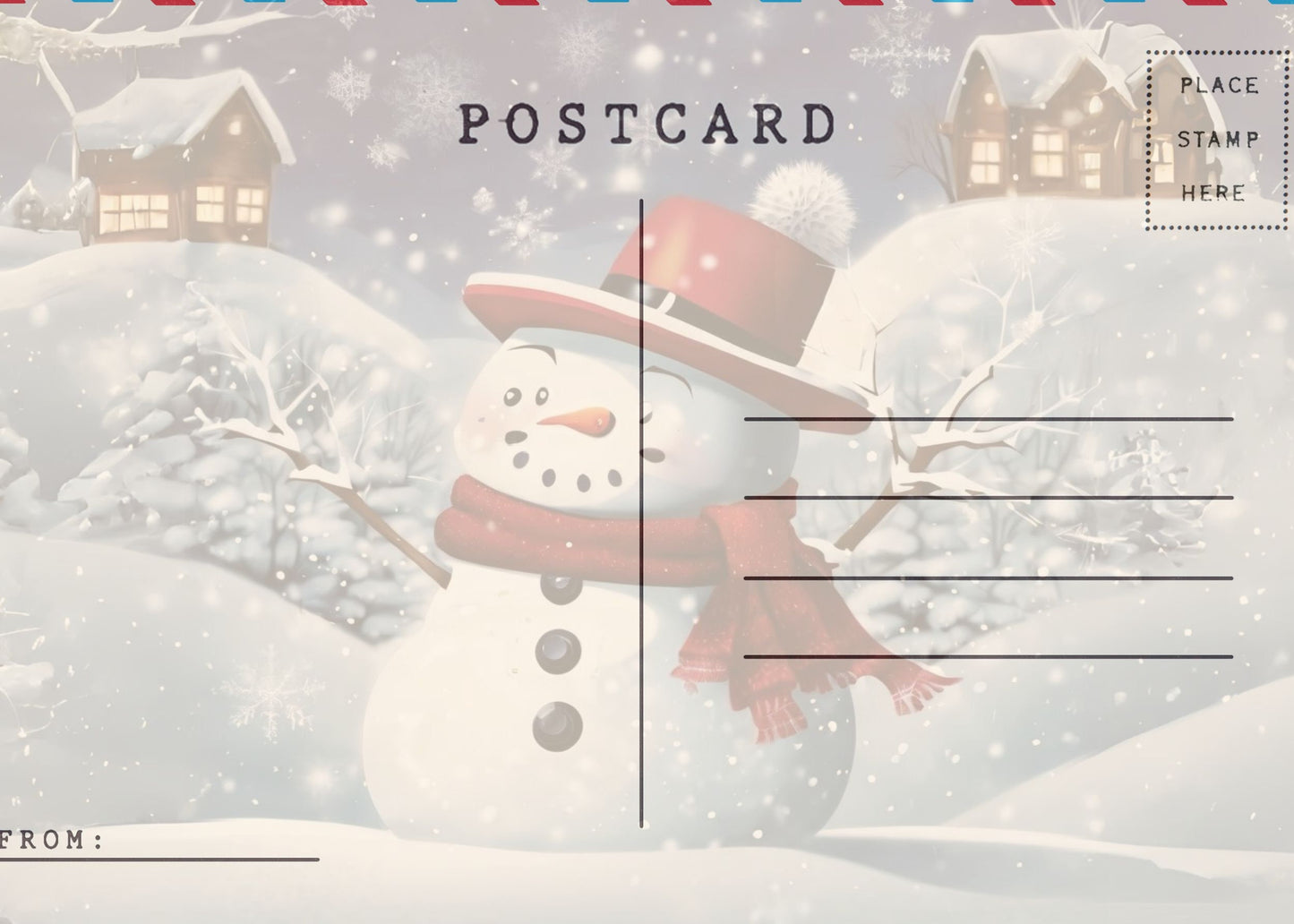 20-Pack 8.5x5 Winter Snowman Postcards - Share the winter fun