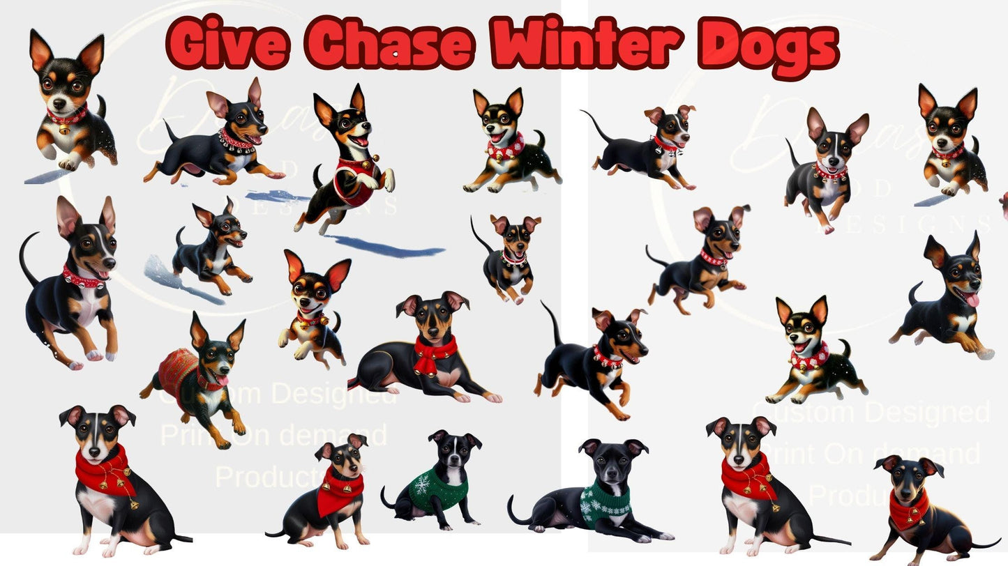 Give Chase Winter Dogs: Adorable Character Art Sheet for Books, Animations & More