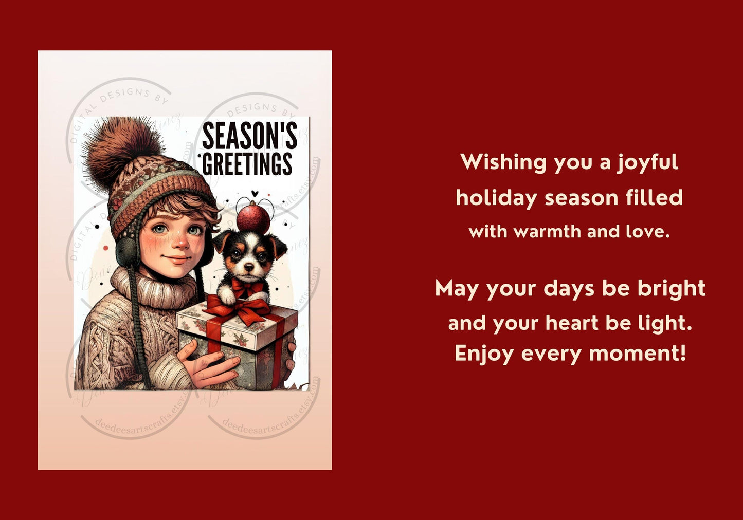 Bring holiday cheer with our charming Christmas Dog Digital Card Collection!