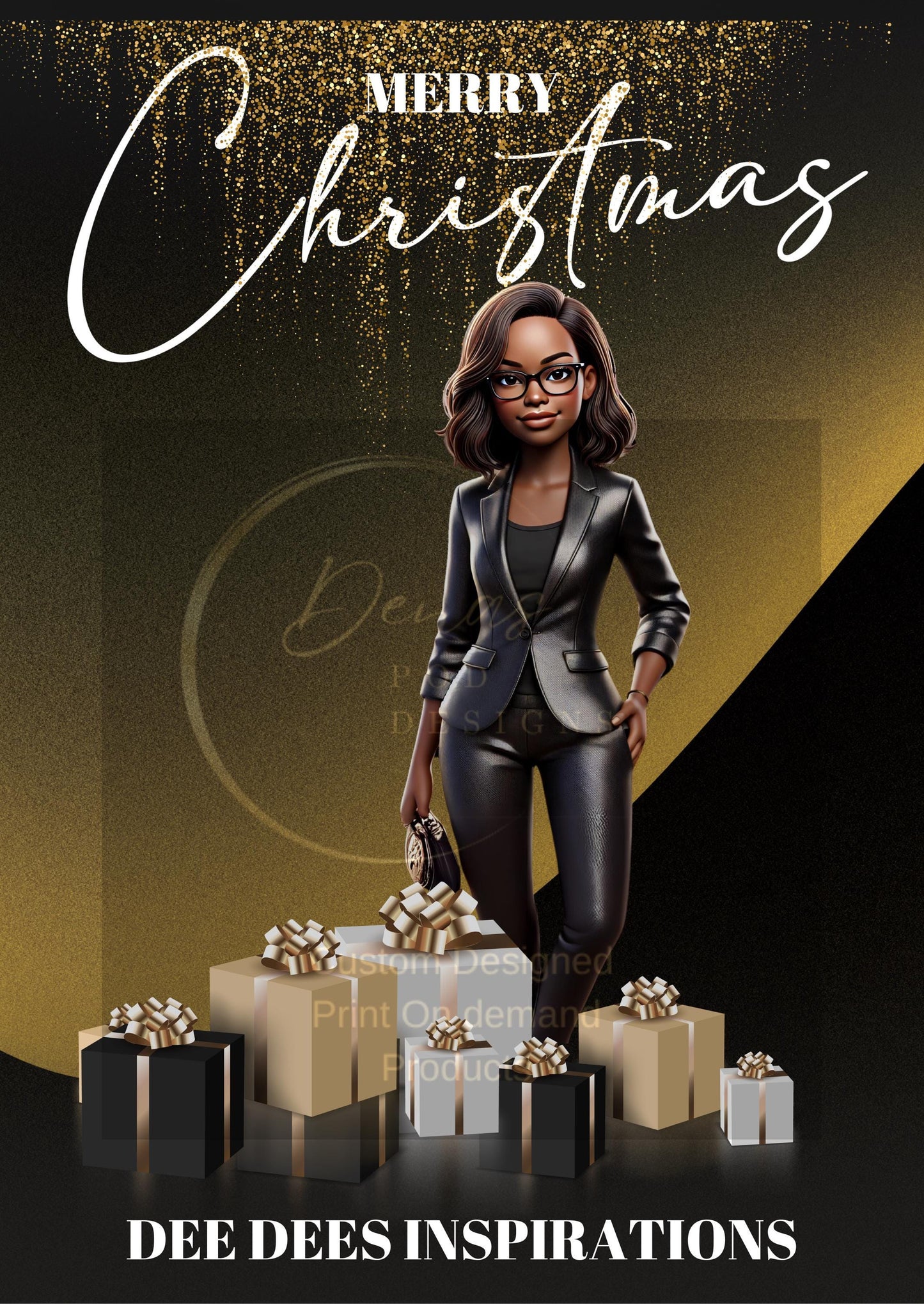 Custom Digital Character Holiday Card - Personalized Avatar or Cartoon Portrait Business social media Post